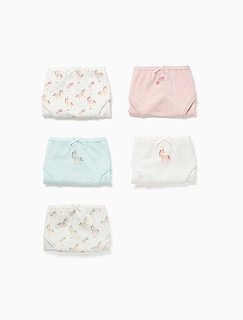 Confezione da 5 slip in cotone con unicorni