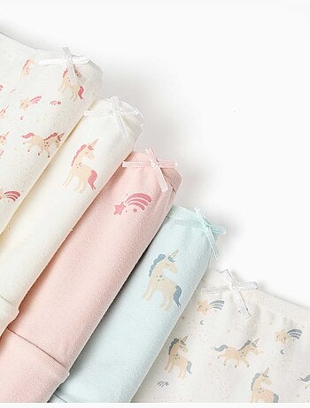 Confezione da 5 slip in cotone con unicorni