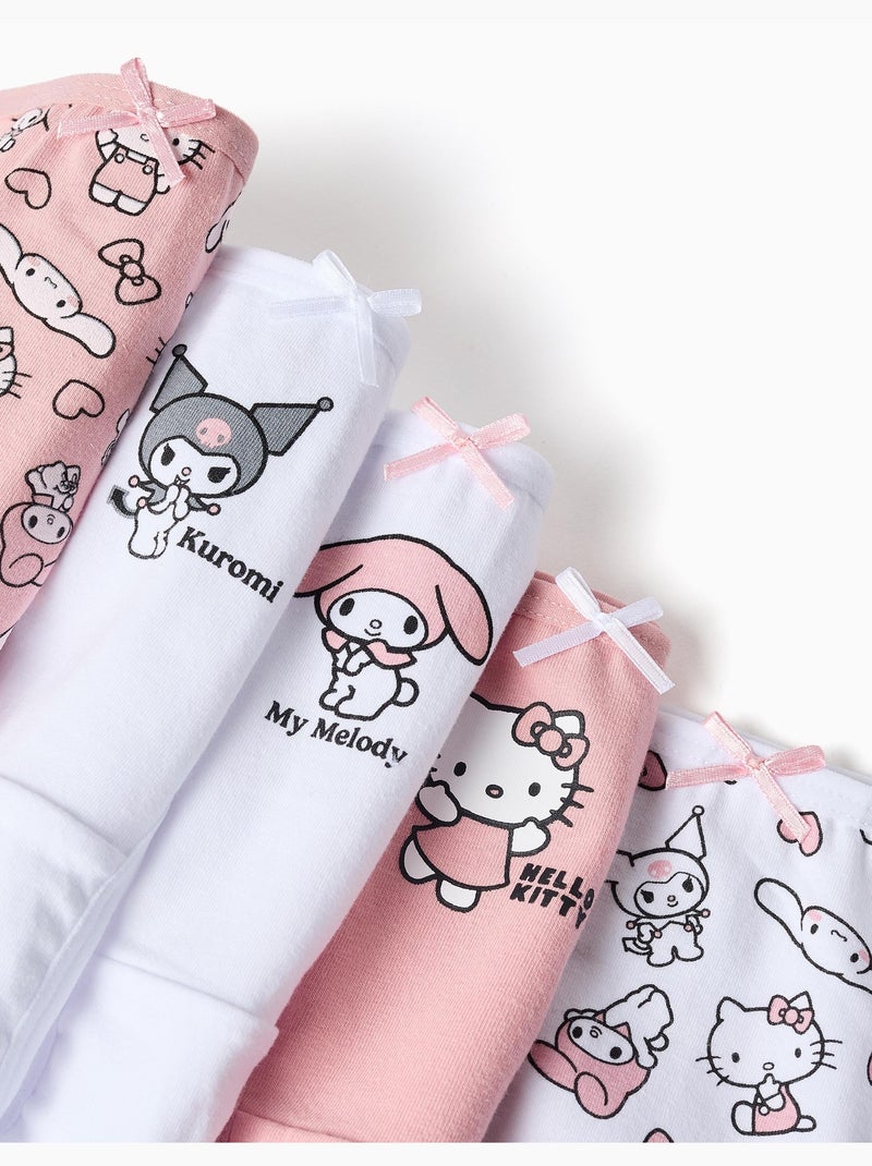 Confezione da 5 slip in cotone hello kitty & friends Bianco Rosa - Kiabi