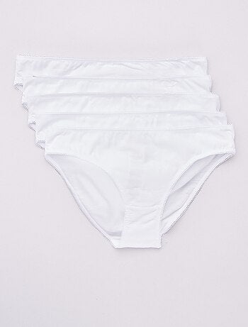 Confezione da 5 slip in cotone tinta unita