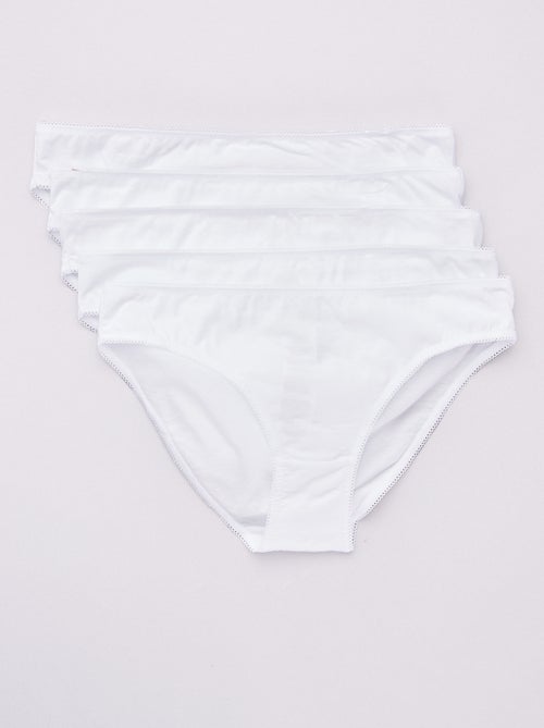 Confezione da 5 slip in cotone tinta unita - Kiabi
