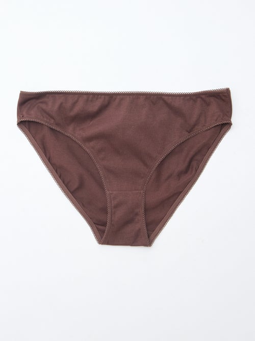 Confezione da 5 slip in cotone tinta unita - Kiabi