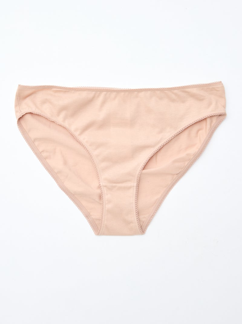 Confezione da 5 slip in cotone tinta unita Marrone - Kiabi