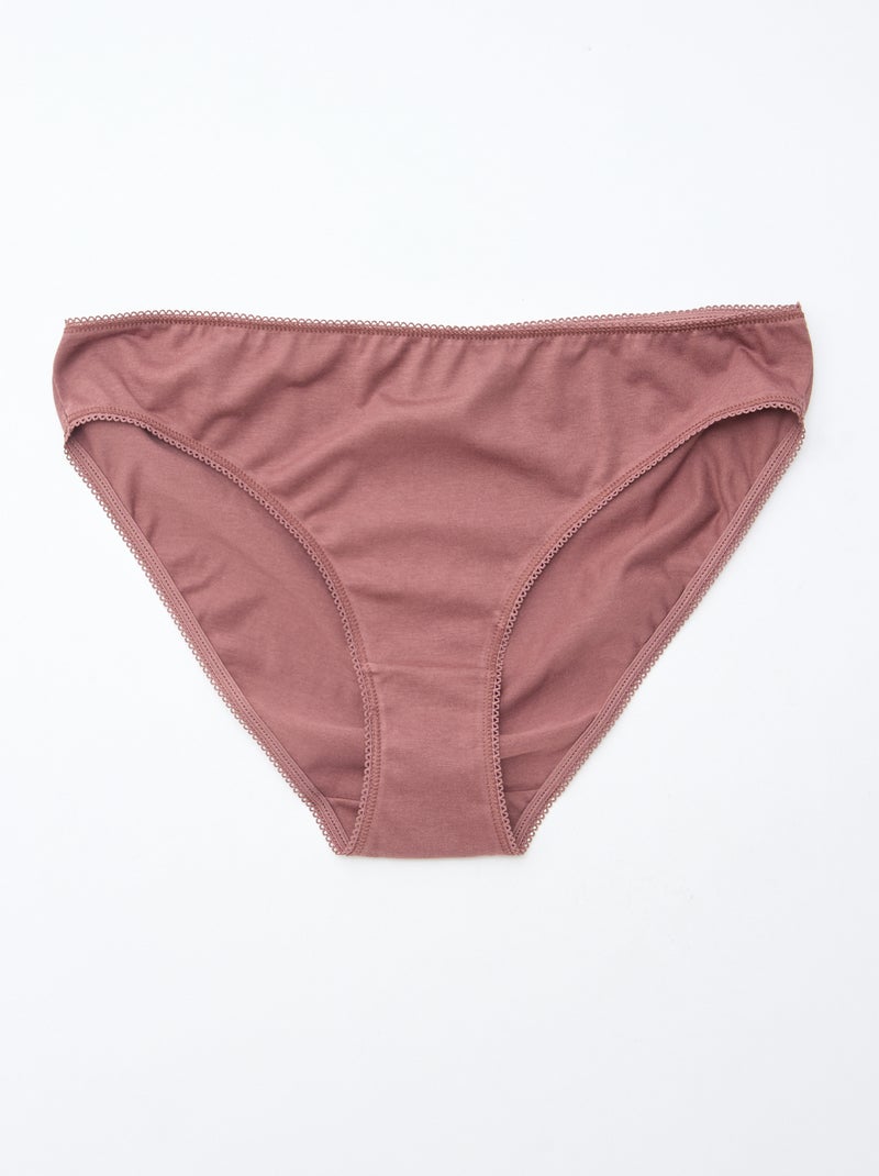 Confezione da 5 slip in cotone tinta unita Marrone - Kiabi