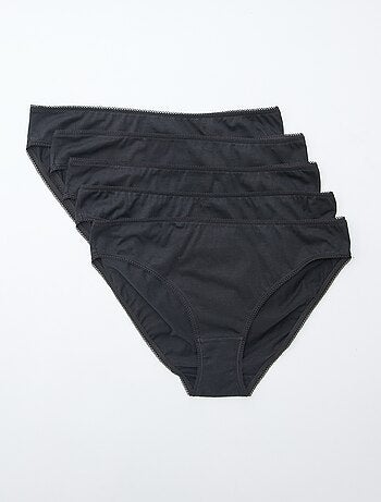 Confezione da 5 slip in cotone tinta unita
