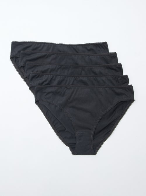 Confezione da 5 slip in cotone tinta unita - Kiabi