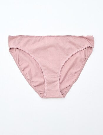 Confezione da 5 slip in cotone tinta unita