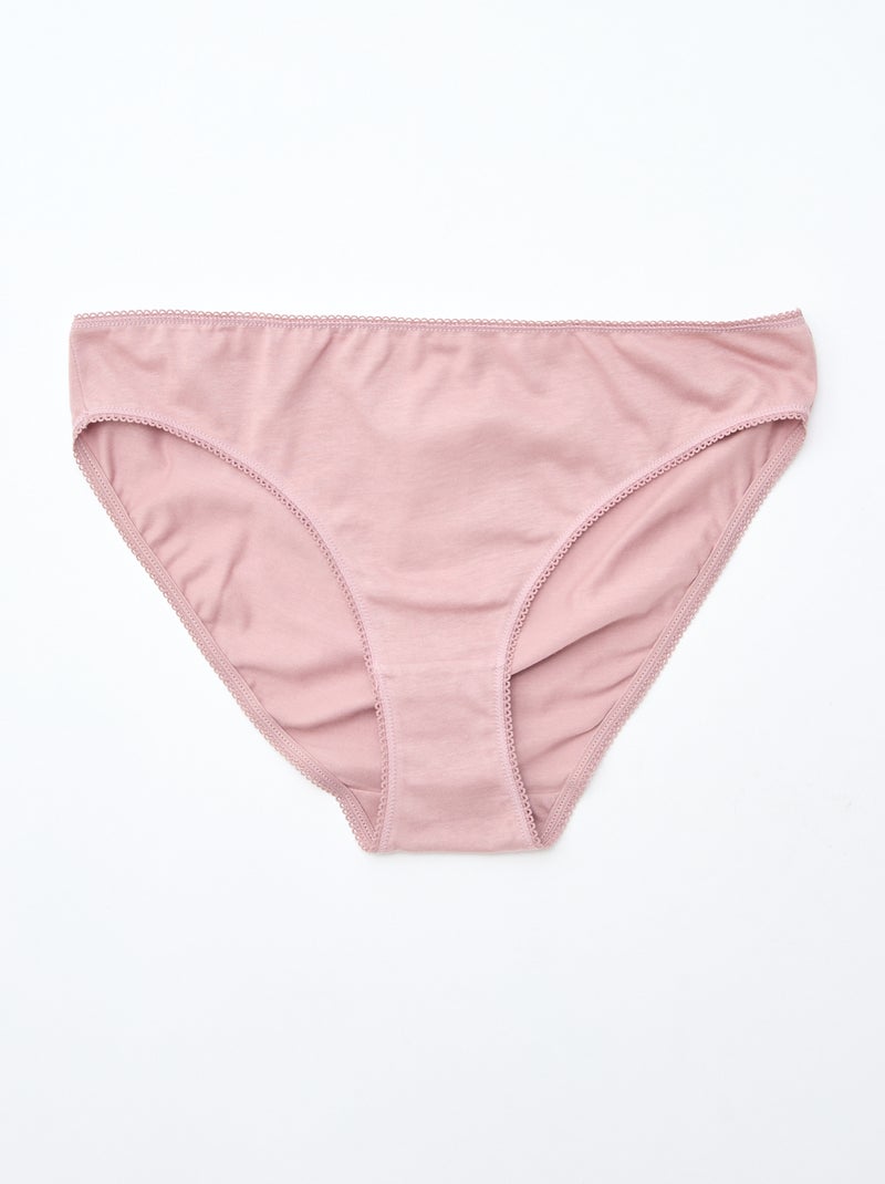 Confezione da 5 slip in cotone tinta unita Rosa - Kiabi