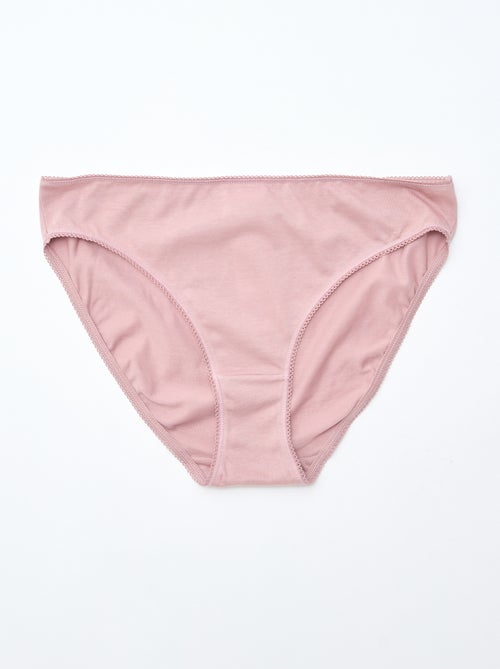 Confezione da 5 slip in cotone tinta unita - Kiabi