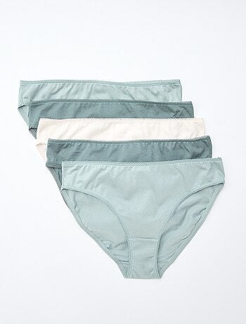 Confezione da 5 slip in cotone tinta unita