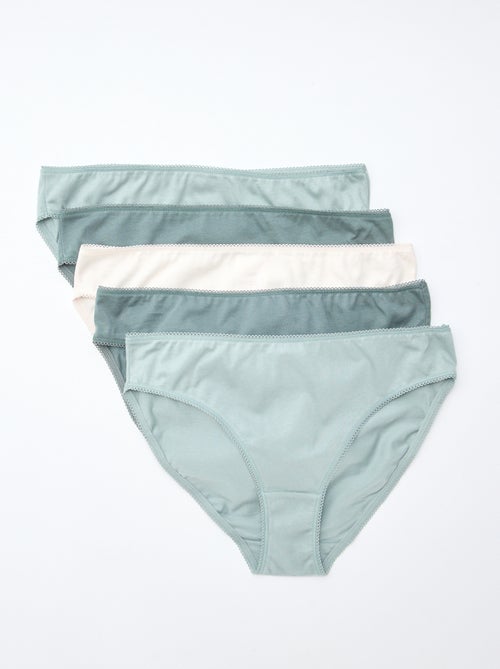 Confezione da 5 slip in cotone tinta unita - Kiabi