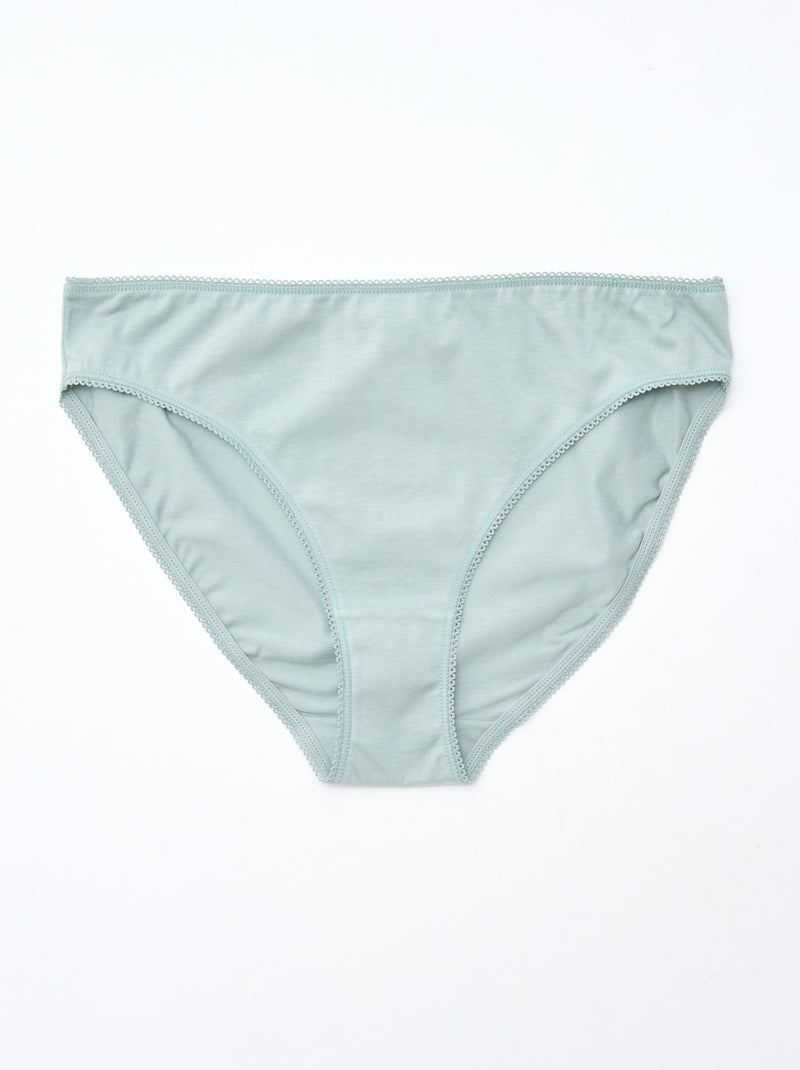 Confezione da 5 slip in cotone tinta unita Verde - Kiabi
