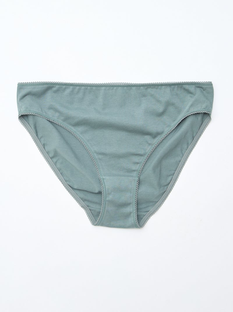 Confezione da 5 slip in cotone tinta unita Verde - Kiabi