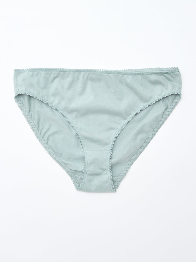 Confezione da 5 slip in cotone tinta unita Verde - Kiabi