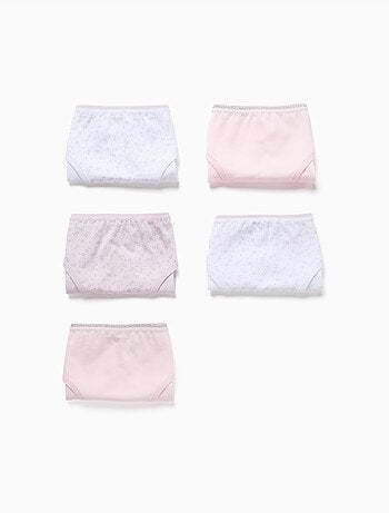 Confezione da 5 slip lisci/floreali