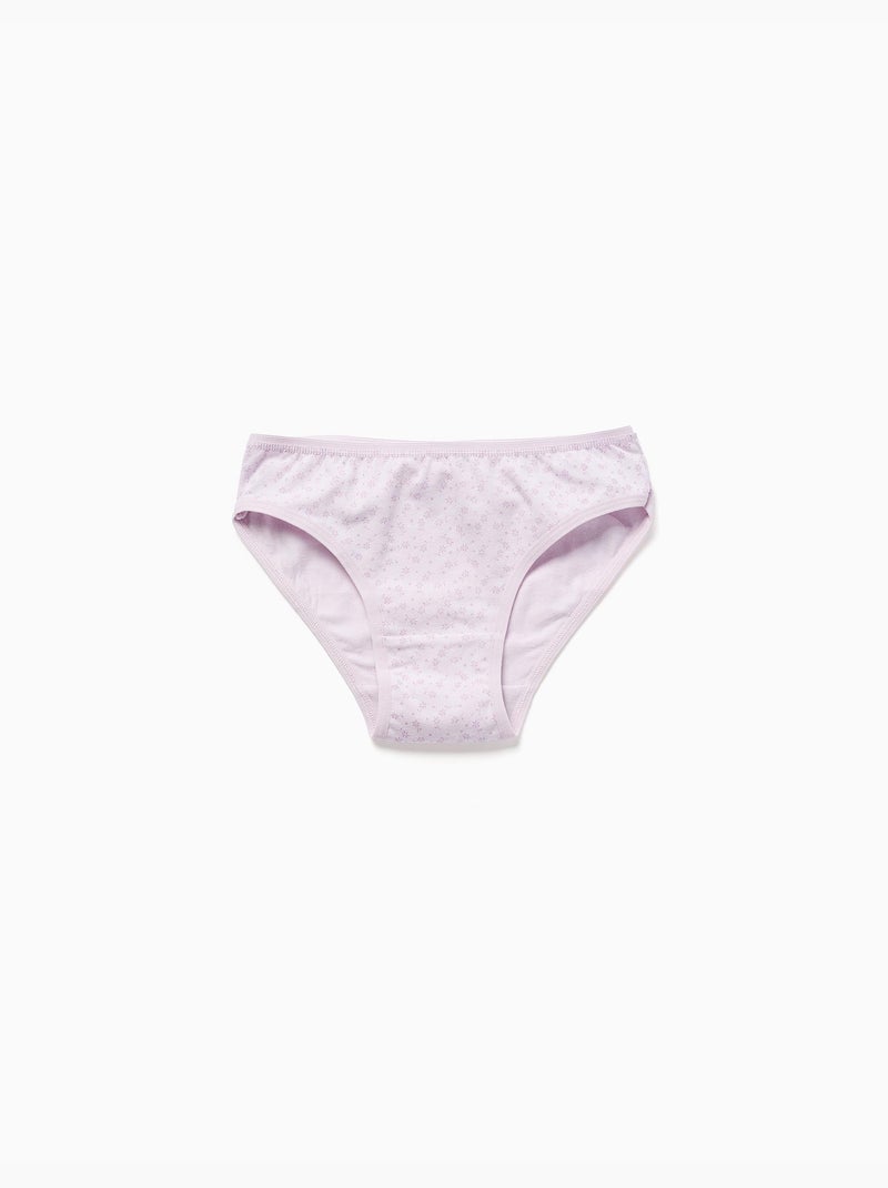 Confezione da 5 slip lisci/floreali Bianco Rosa - Kiabi