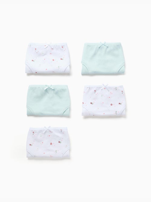Confezione da 5 slip lisci/floreali - Kiabi