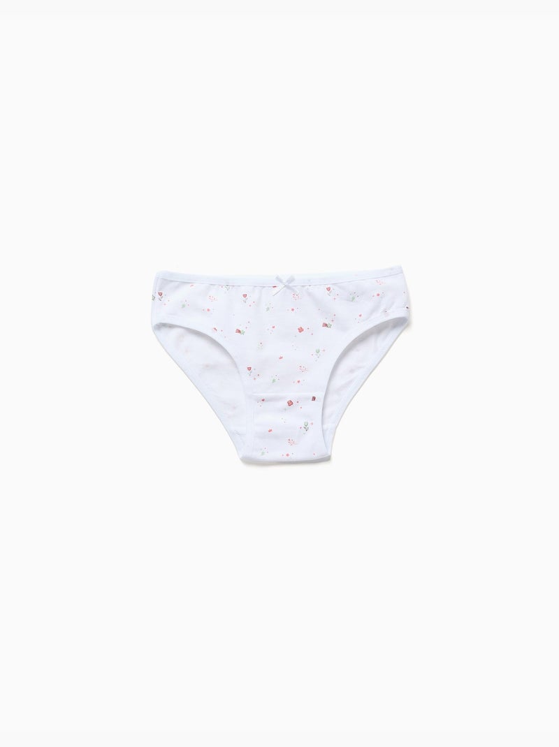 Confezione da 5 slip lisci/floreali Blu Bianco - Kiabi