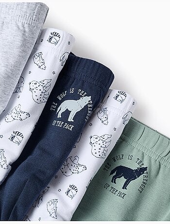 Confezione da 5 slip 'lupi & orsi'
