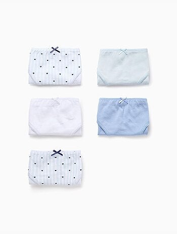 Confezione da 5 slip 'stripes & hearts'