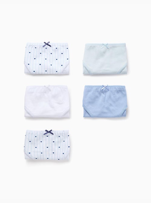 Confezione da 5 slip 'stripes & hearts' - Kiabi