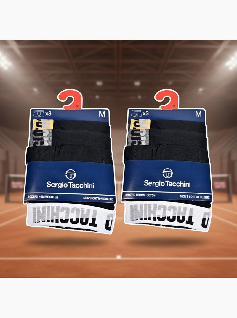 Confezione da 6 Boxer Uomo SERGIO TACCHINI Nero Nero - Kiabi