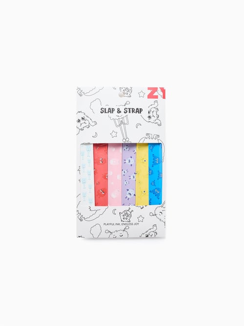 Confezione da 6 braccialetti schiaffo e cinturino 'emotion monsters' - Kiabi