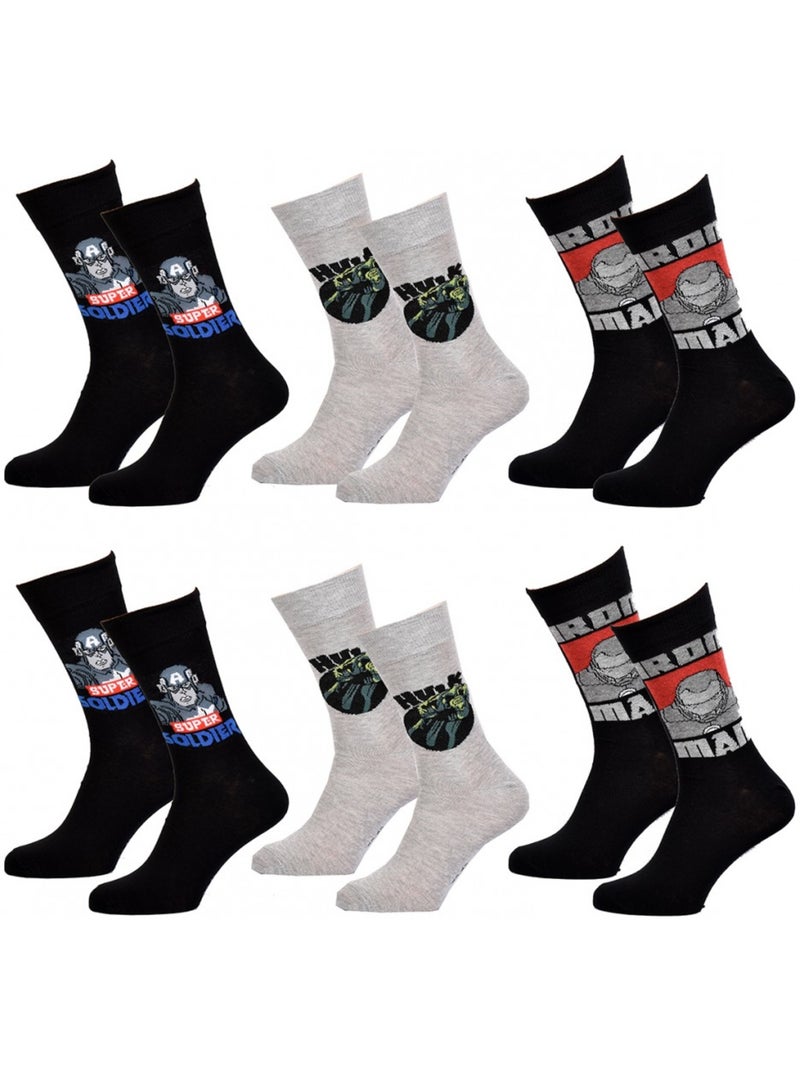 Confezione da 6 Calzini Adulto Licenza Fantasie - Assortimento Modelli Multicolore - Kiabi