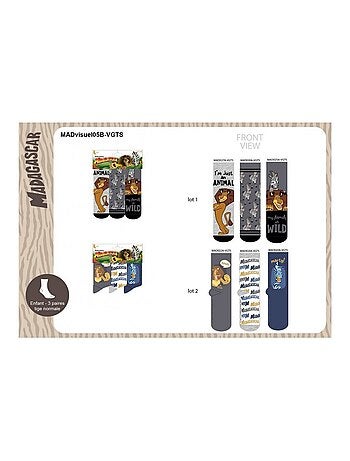 Confezione da 6 calzini Bambino MADAGASCAR
