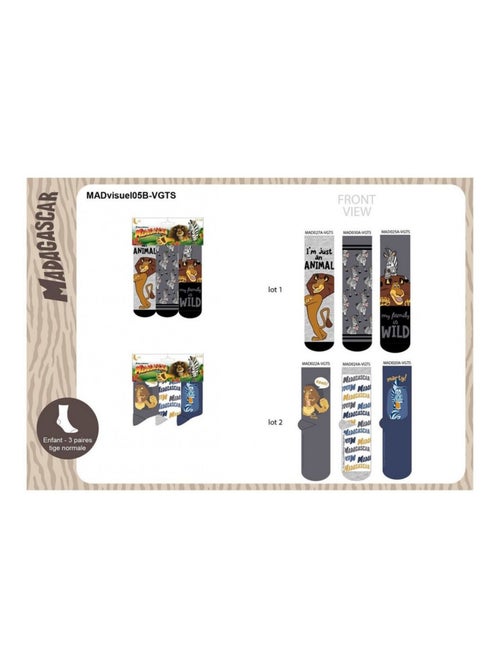Confezione da 6 calzini Bambino MADAGASCAR - Kiabi