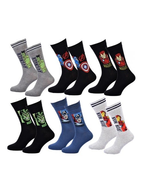 Confezione da 6 Calzini Uomo MARVEL AVENGERS - Kiabi Confezione da 6 Calzini Uomo MARVEL AVENGERS - Kiabi
