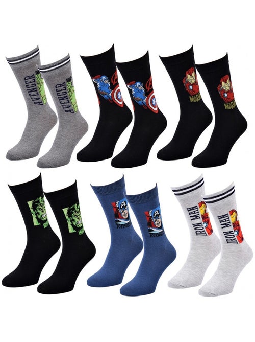Confezione da 6 Calzini Uomo MARVEL AVENGERS - Kiabi Confezione da 6 Calzini Uomo MARVEL AVENGERS - Kiabi