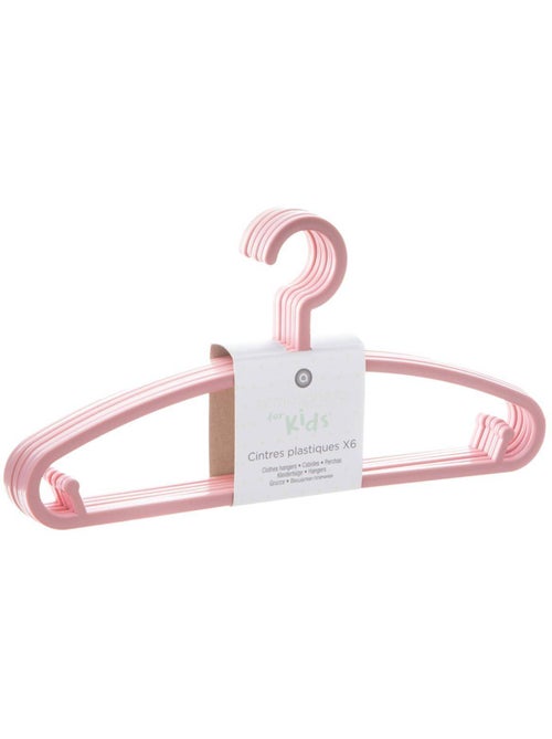 Confezione da 6 grucce di plastica rosa per bambini - Kiabi