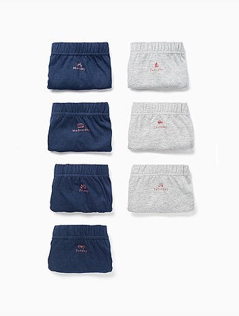 Confezione da 7 slip in cotone 'giorni della settimana'