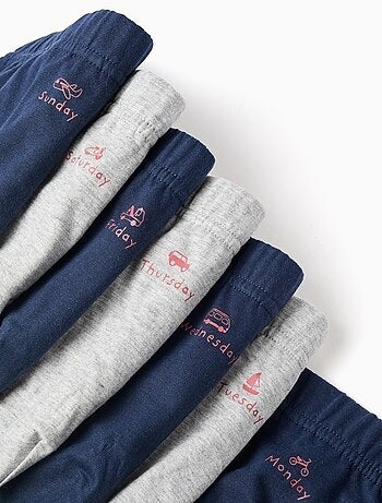 Confezione da 7 slip in cotone 'giorni della settimana'