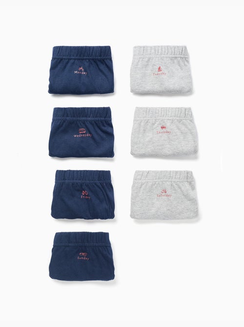 Confezione da 7 slip in cotone 'giorni della settimana' - Kiabi