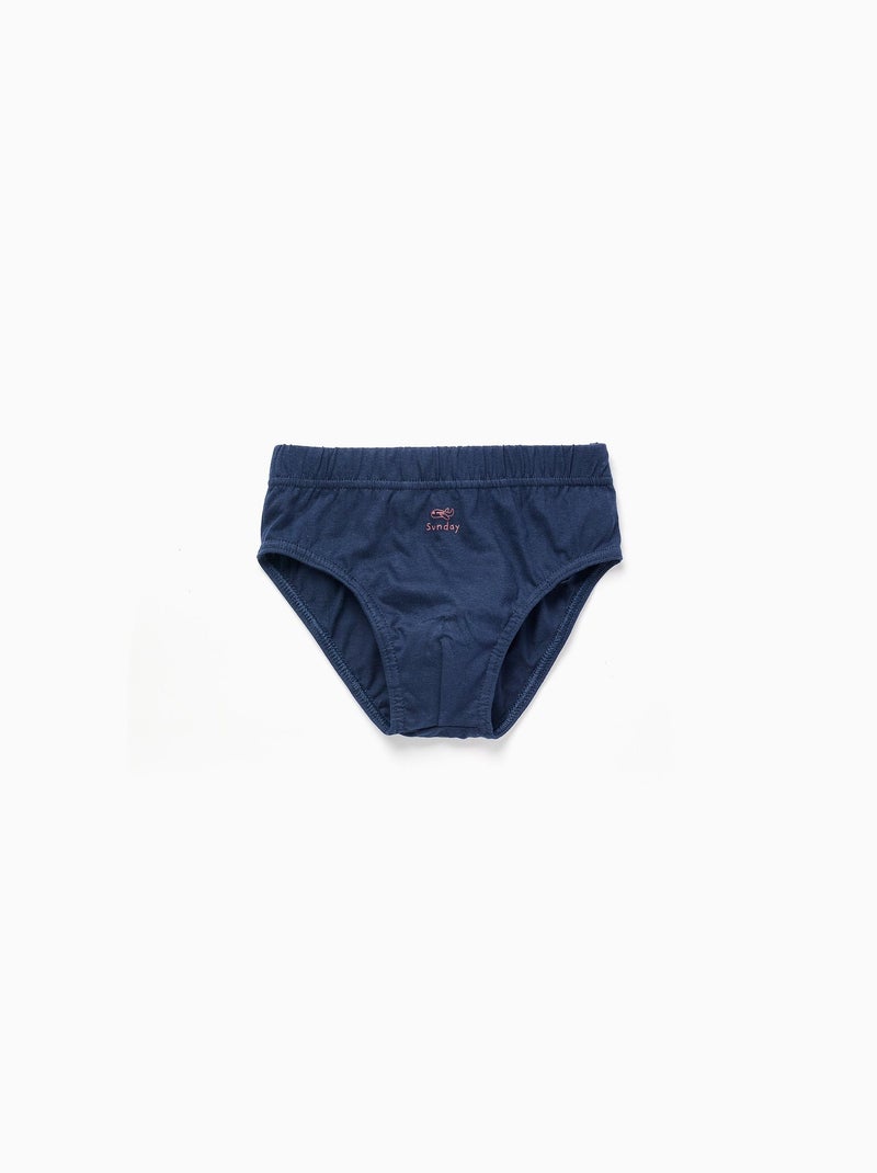 Confezione da 7 slip in cotone 'giorni della settimana' Blu grigio - Kiabi