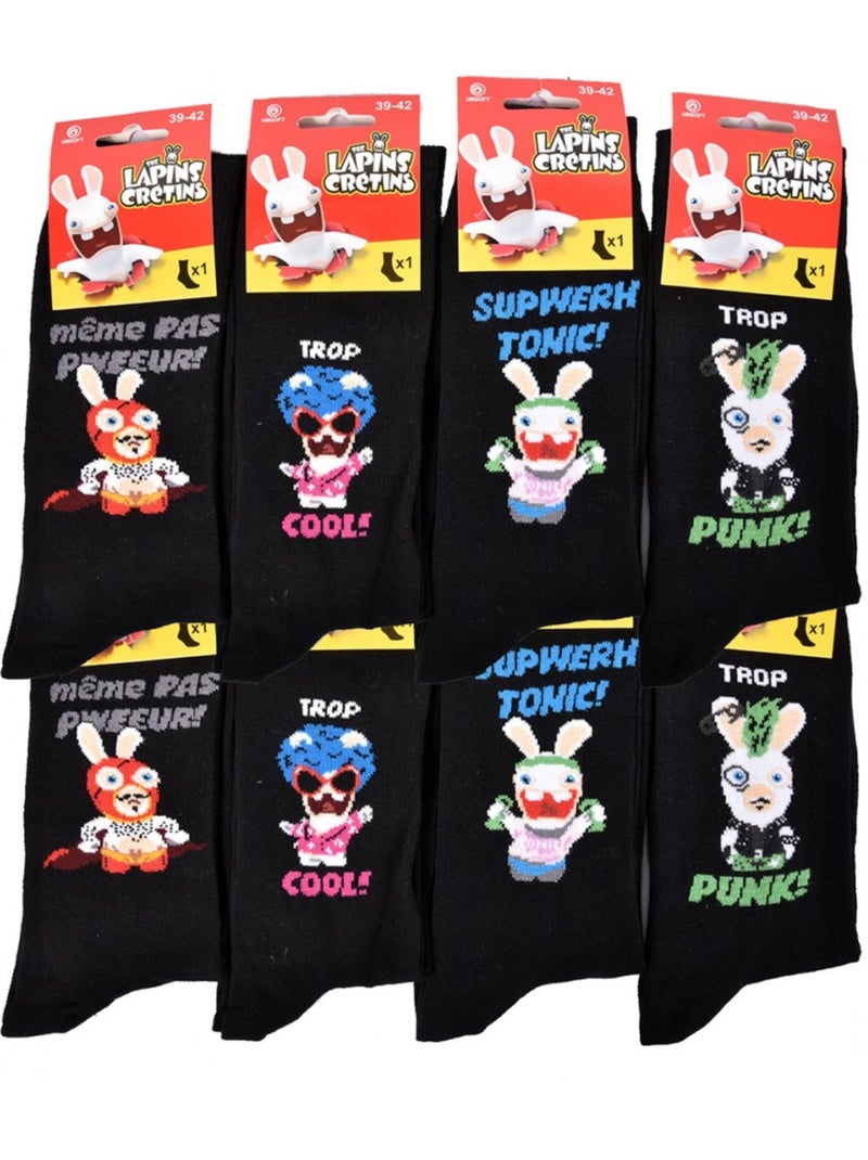 Confezione da 8 Calzini Adulto Fantasia Assortiti Multicolore - Kiabi