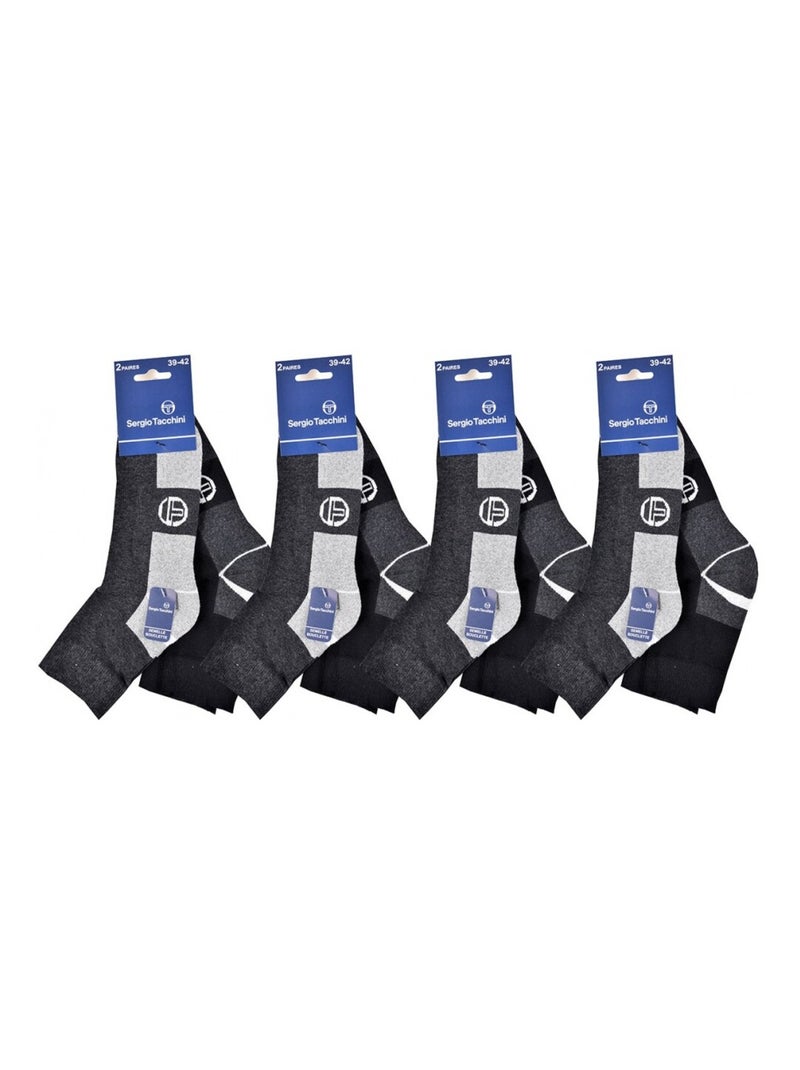 Confezione da 8 Calzini Uomo Quarter SERGIO TACCHINI Multicolore - Kiabi