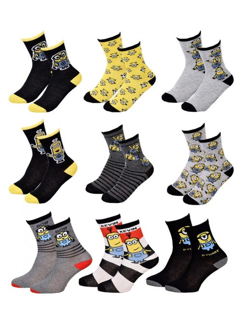 Confezione da 9 Calzini Bambino LES MINIONS - Kiabi Confezione da 9 Calzini Bambino LES MINIONS - Kiabi