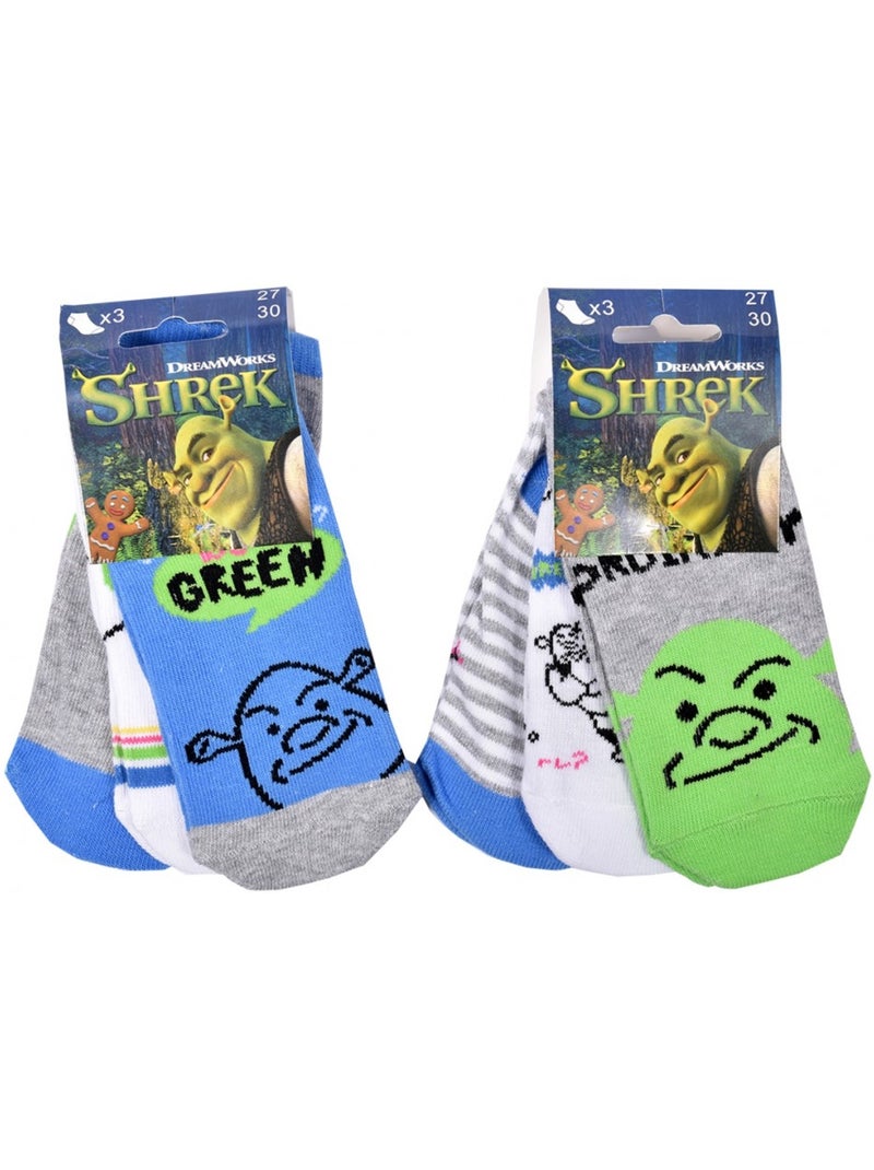 Confezione da 9 Calzini Bambino SHREK Blu Bianco Nero Grigio - Kiabi
