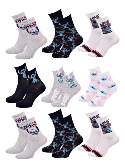 Confezione da 9 calzini donna LILO E STITCH - Kiabi Confezione da 9 calzini donna LILO E STITCH - Kiabi