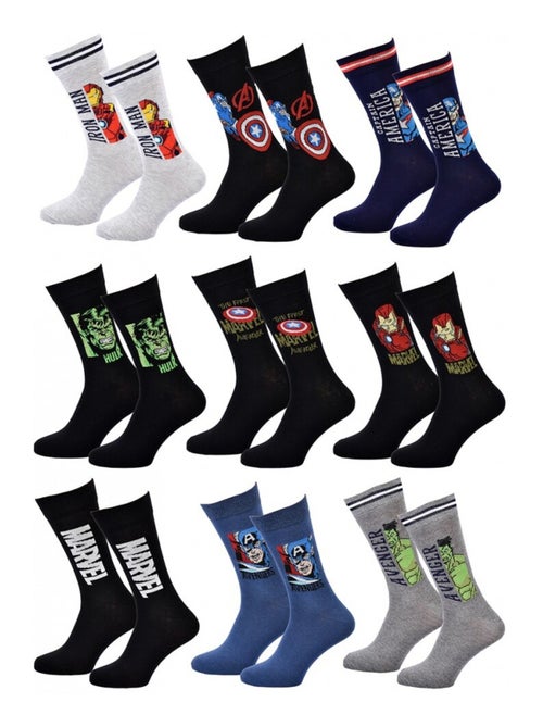 Confezione da 9 calzini uomo MARVEL AVENGERS - Kiabi Confezione da 9 calzini uomo MARVEL AVENGERS - Kiabi