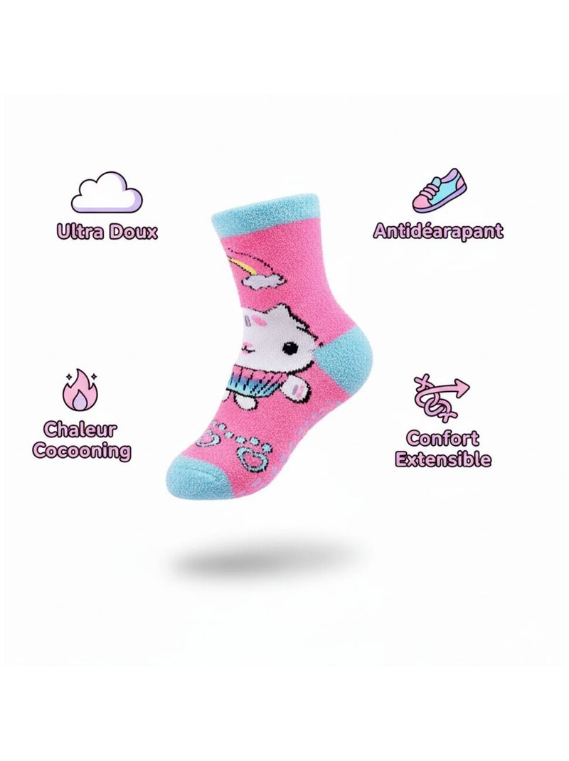 Confezione da Calzini Antiscivolo Bambina GABBY'S (Confezione da 4) Blu Rosa - Kiabi