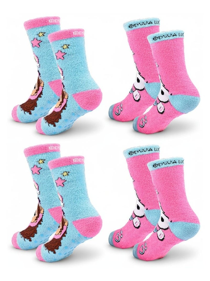 Confezione da Calzini Antiscivolo Bambina GABBY'S (Confezione da 4) Blu Rosa - Kiabi