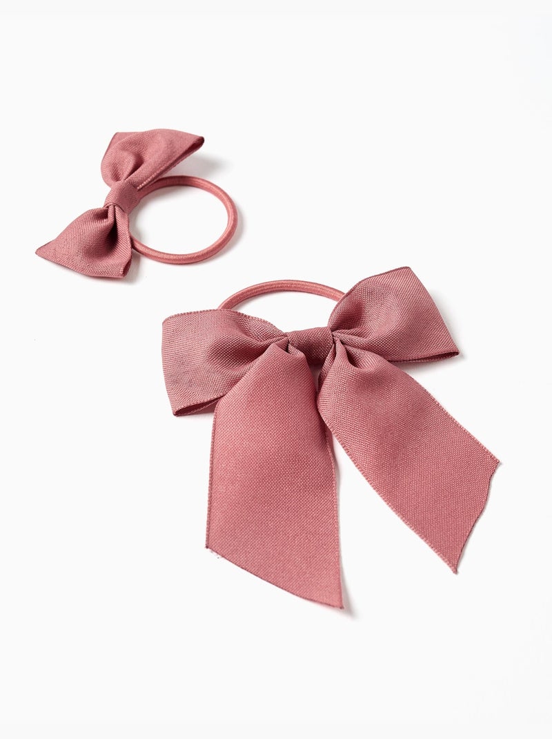 Confezione di 2 elastici per capelli con fiocchi di cotone Rosa - Kiabi