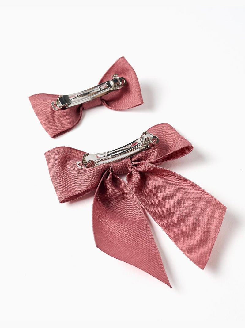Confezione di 2 fermagli per capelli con fiocchi in cotone Rosa - Kiabi
