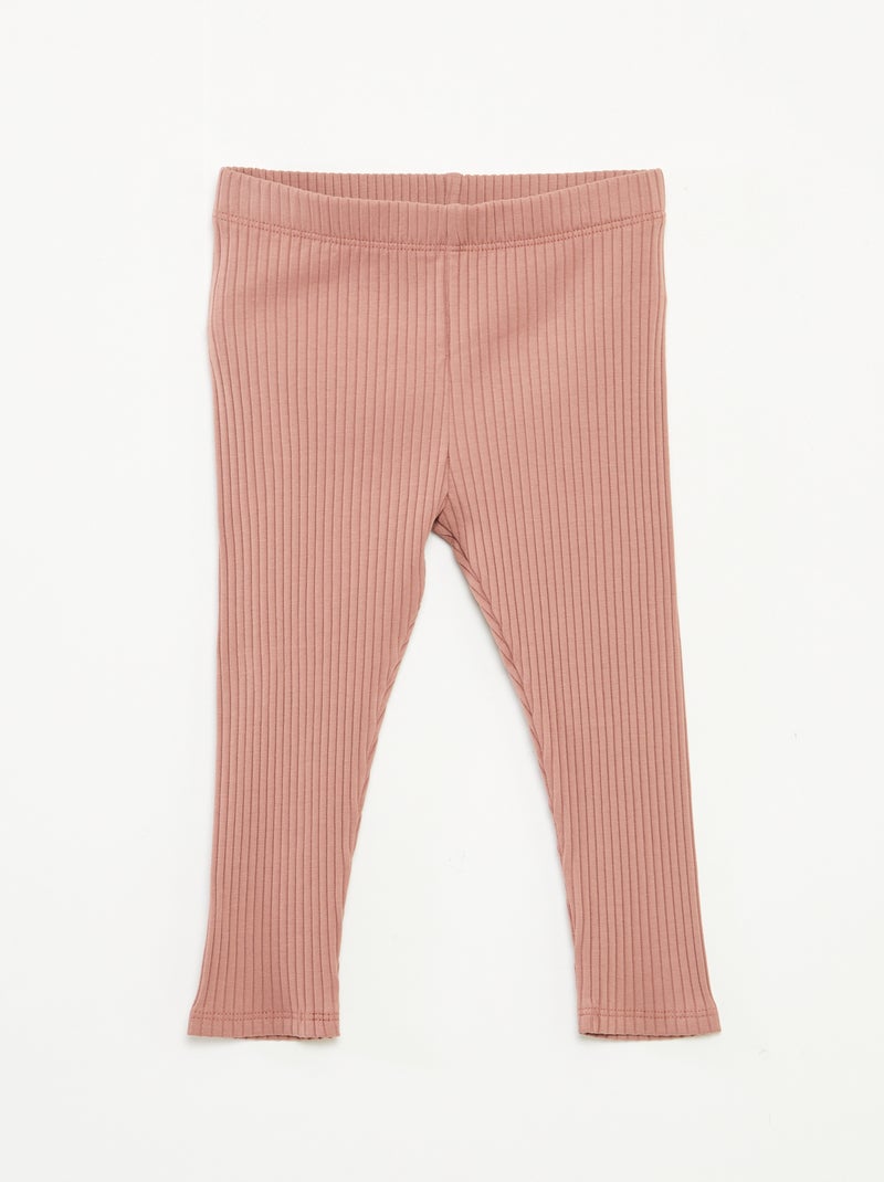 Confezione di 2 leggings a coste BEIGE - Kiabi