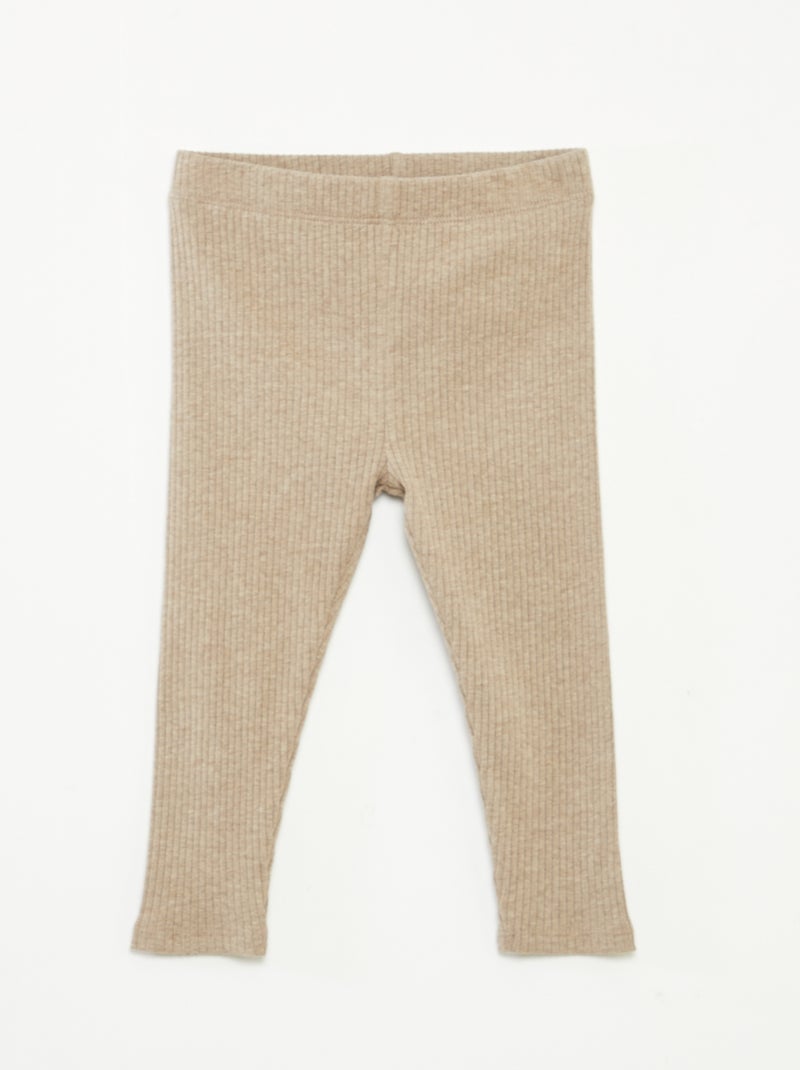Confezione di 2 leggings a coste BEIGE - Kiabi