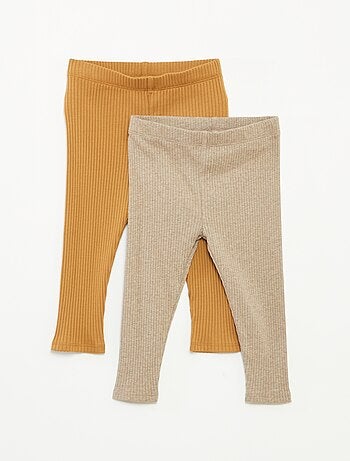 Confezione di 2 leggings a coste